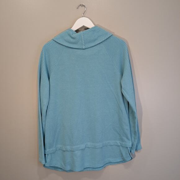 J. Jill Cowl Neck Sweater Top Long Sleeve Faux Layered Coastal Cozy - Size  M - Picture 2 of 7